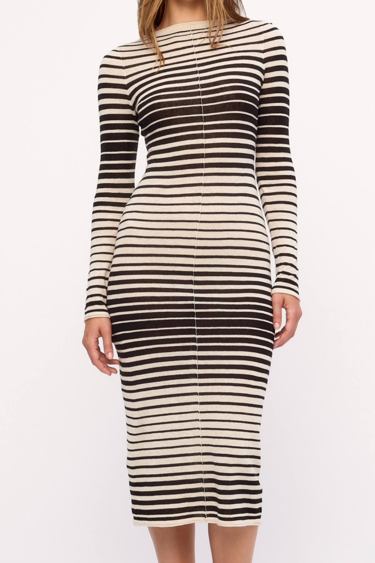 Vestido maxi de punto de ramio y algodón - Negro