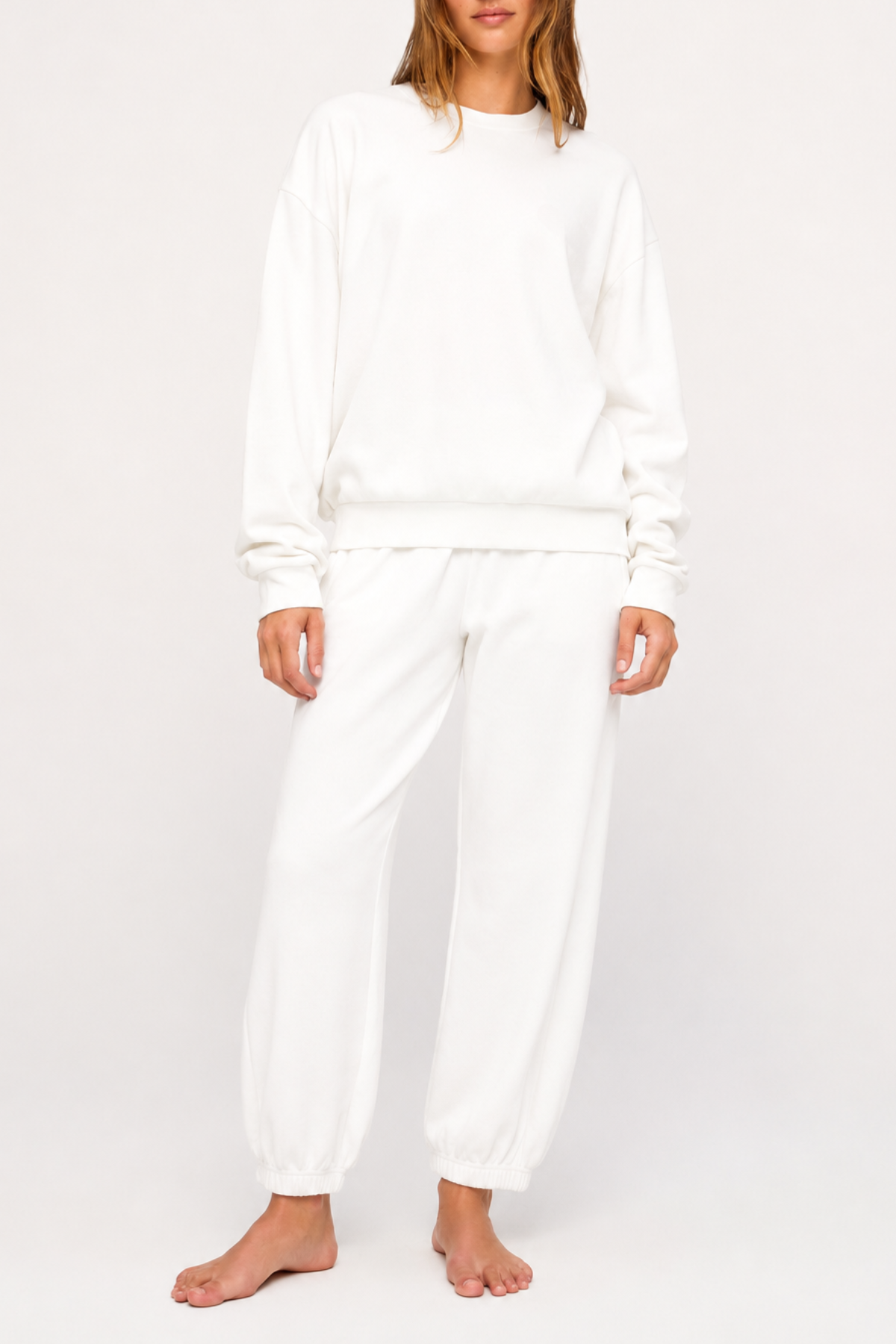Pantalón de chándal deportivo con textura gofrada - Blanco