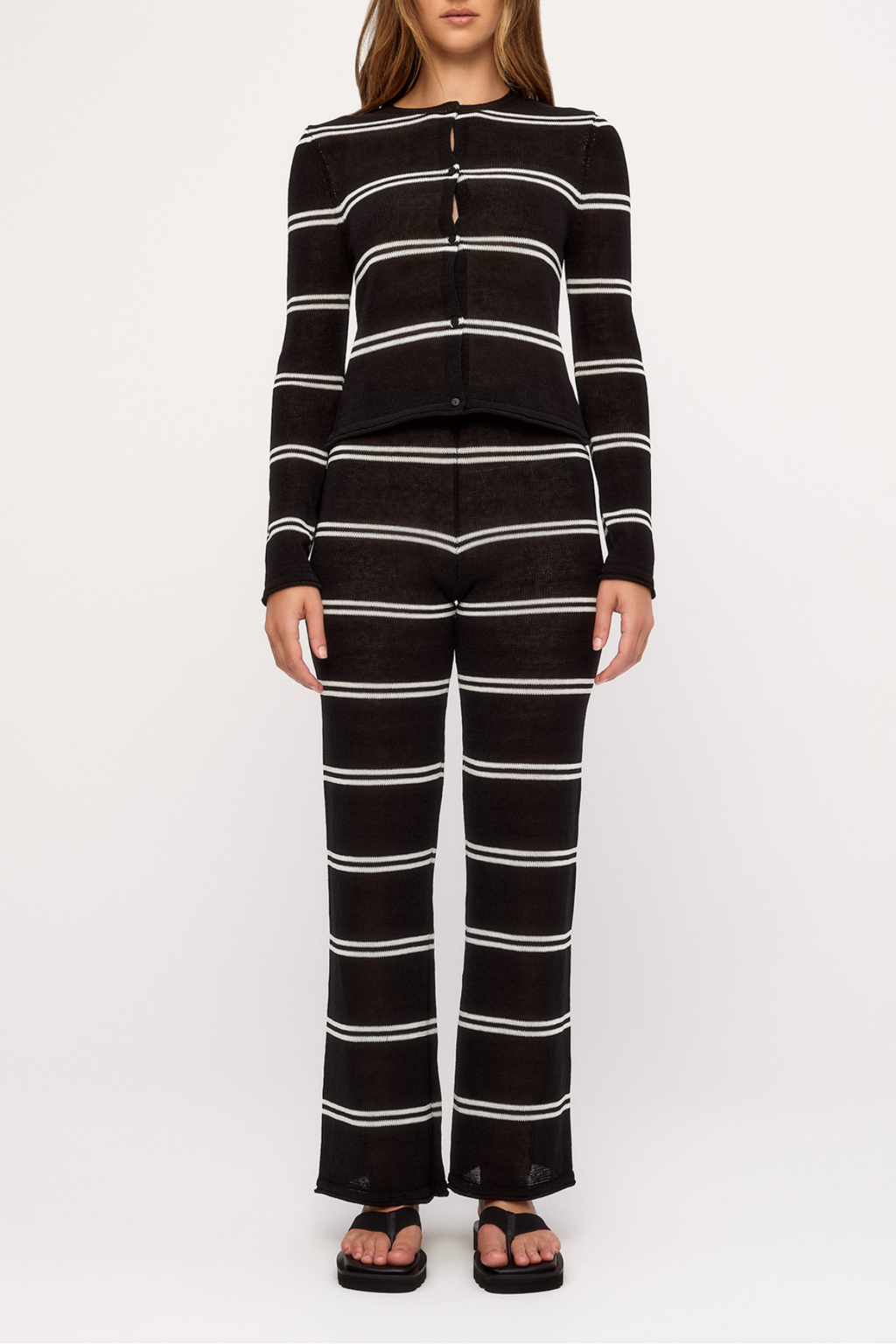 Pantalón de punto texturizado - Negro
