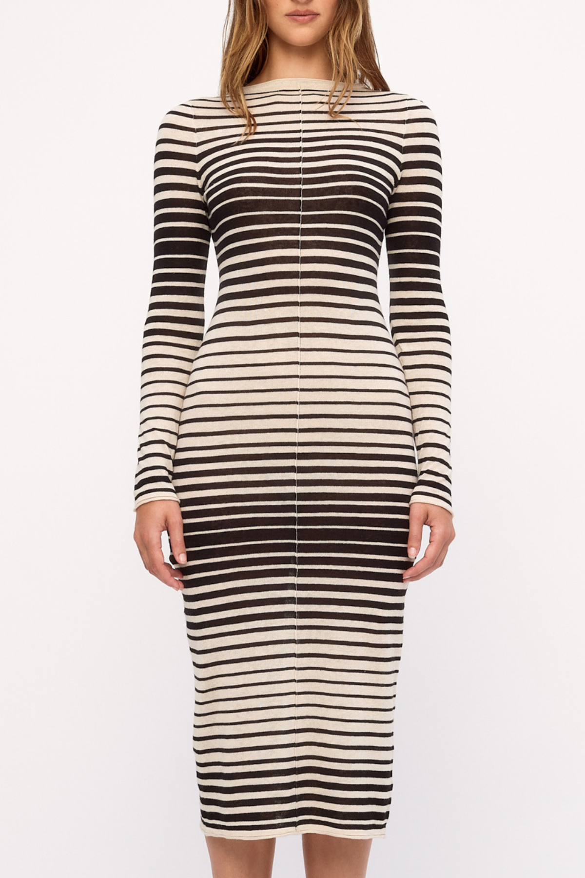 Vestido maxi de punto de ramio y algodón - Negro