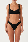 Top de copas a rayas Signature - Negro