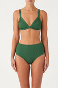 Top de tiras a rayas Signature - Verde Tallow