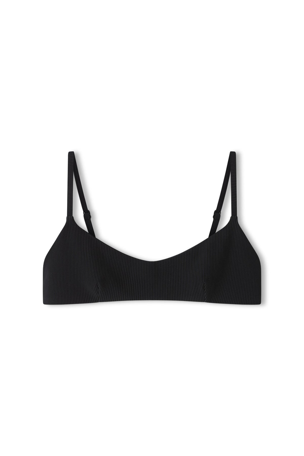 Top bralette minimalista a rayas Signature - Negro