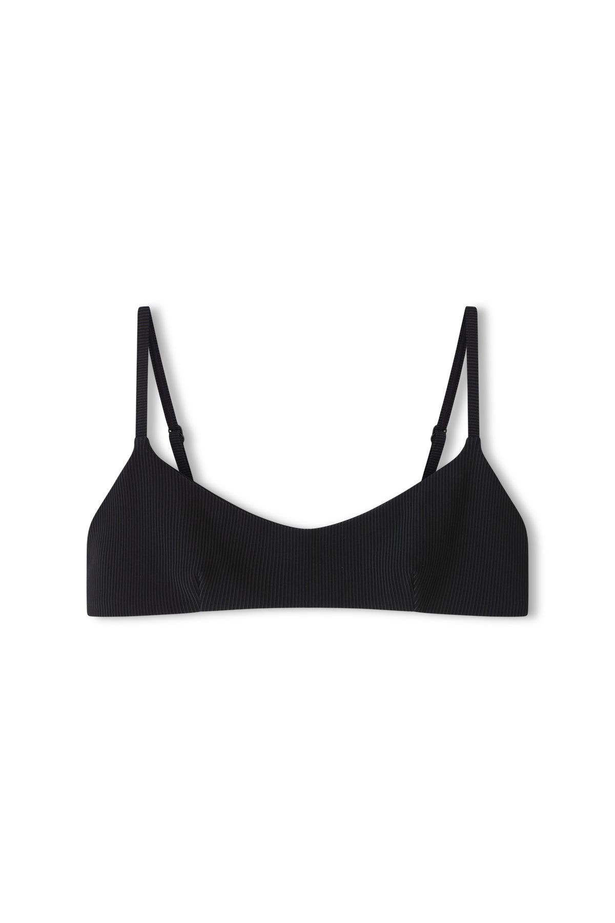 Top bralette minimalista a rayas Signature - Negro