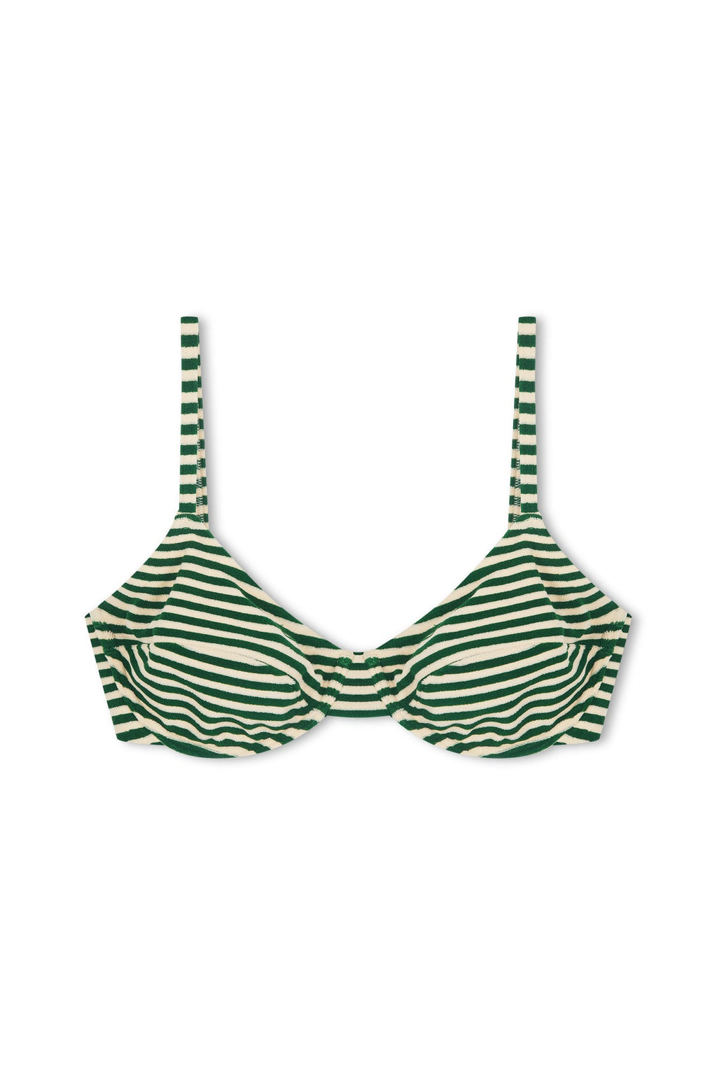 Top de copas balconette de rizo - Rayas verdes