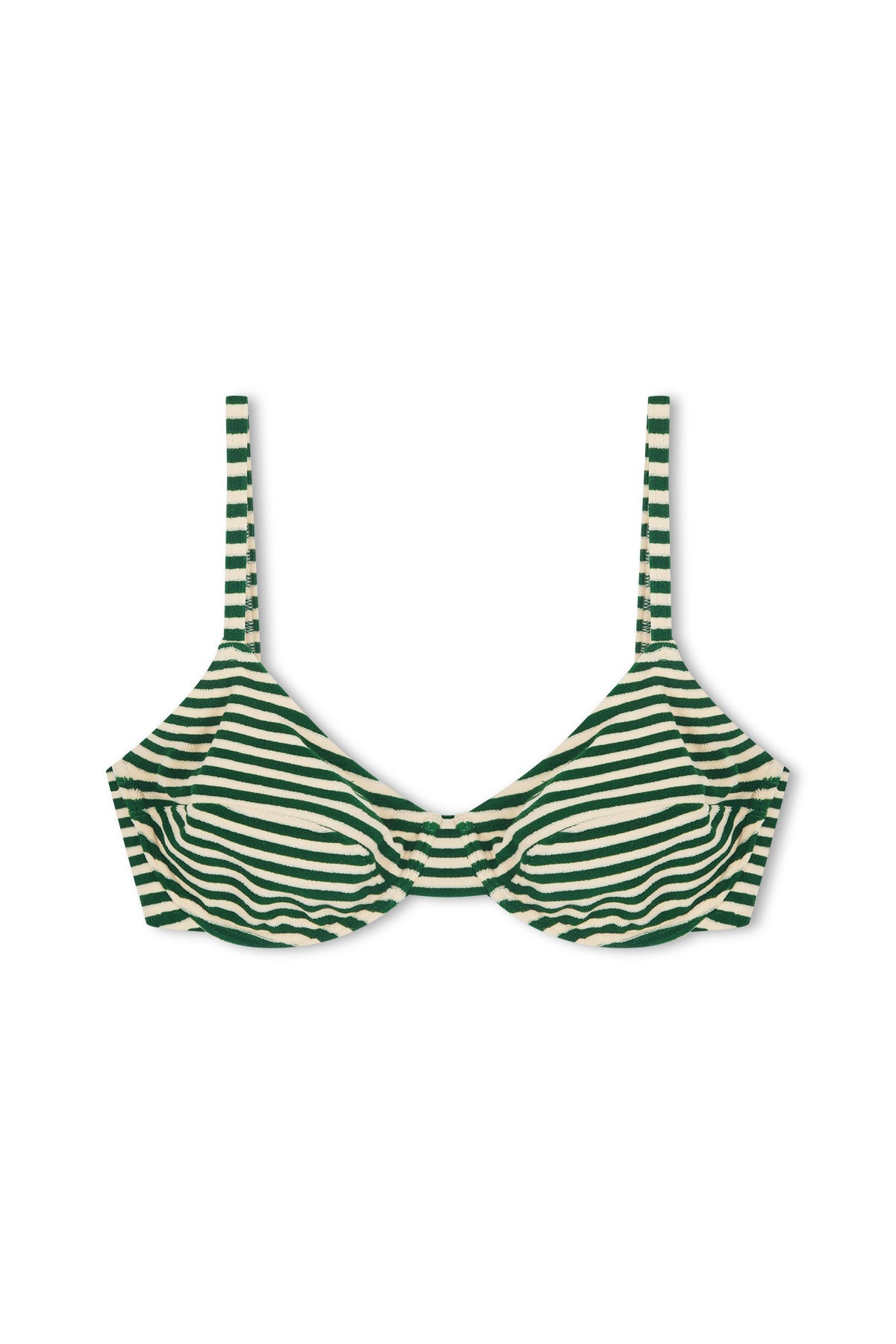 Top de copas balconette de rizo - Rayas verdes
