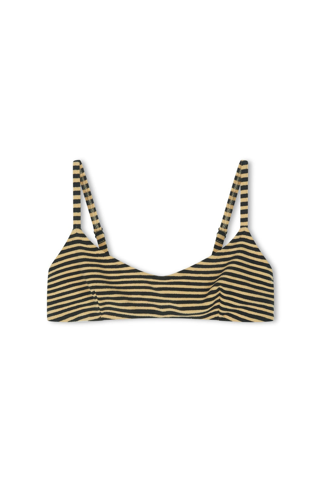 Top bralette minimalista de rizo - Rayas negras