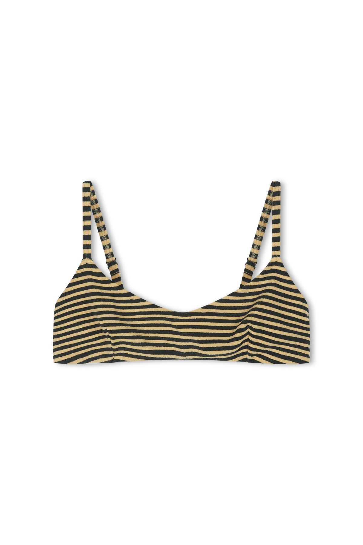 Top bralette minimalista de rizo - Rayas negras