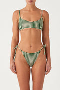 Braga hipster con lazos de rizo - Rayas verdes