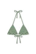 Top triangular con lazos de rizo - Rayas verdes