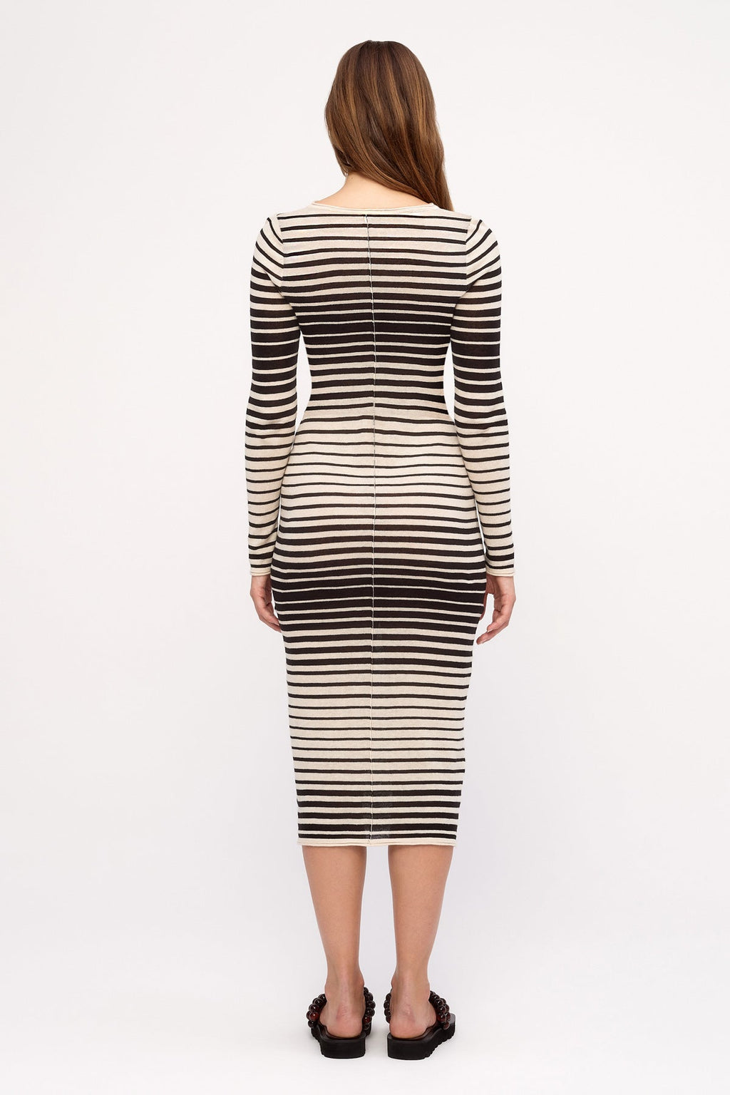 Vestido maxi de punto de ramio y algodón - Negro