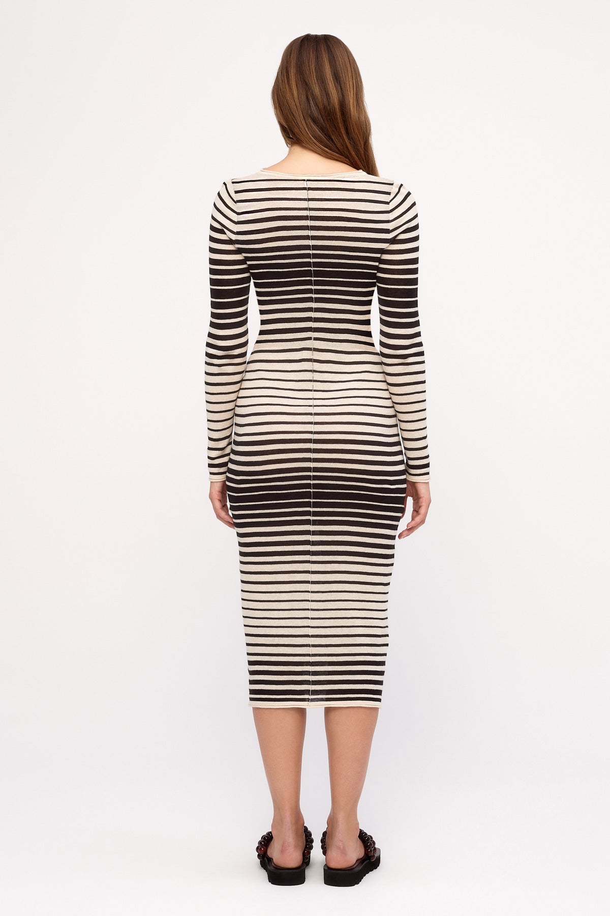 Vestido maxi de punto de ramio y algodón - Negro