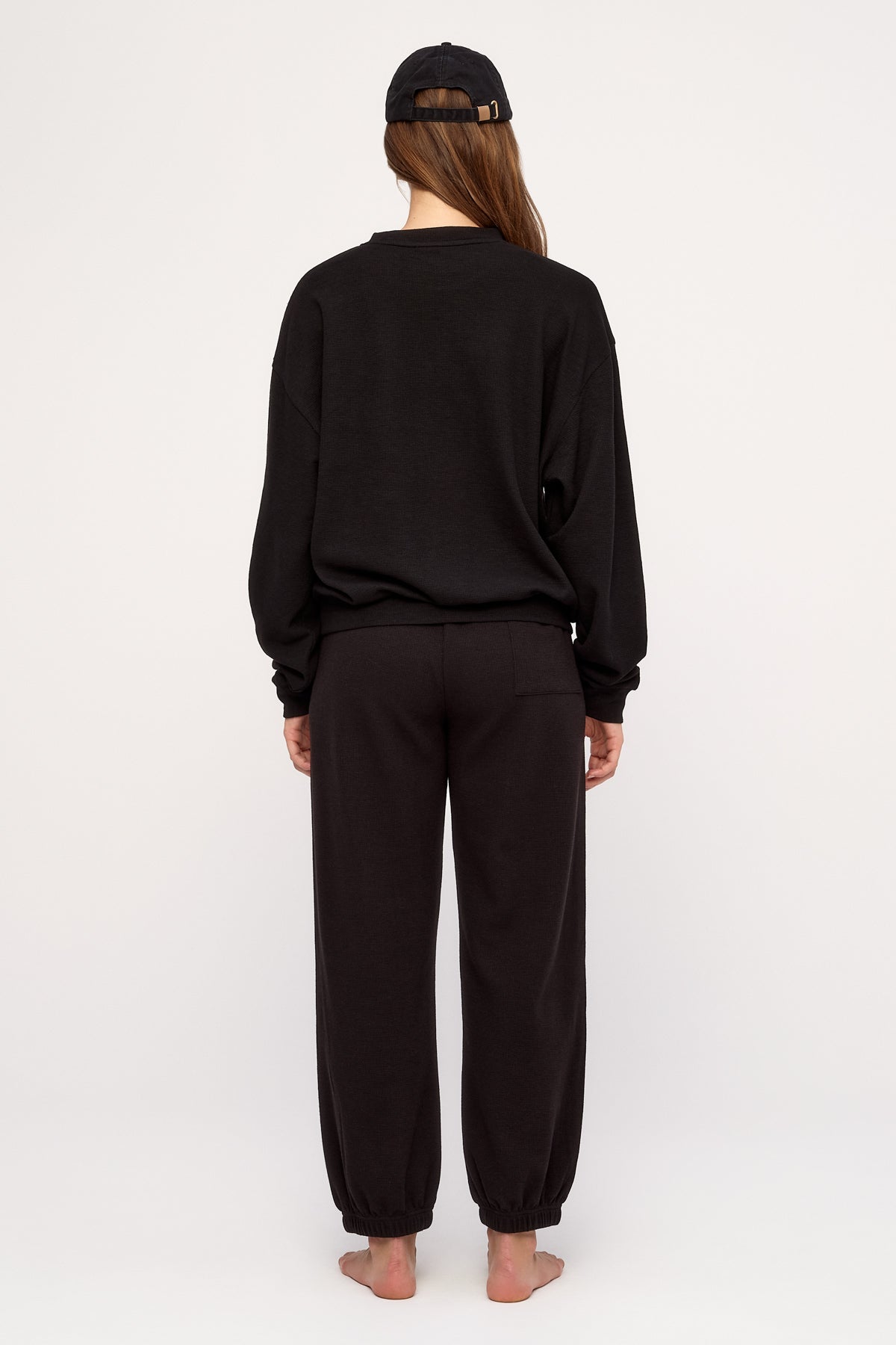 Pantalón de chándal deportivo con textura gofrada - Negro